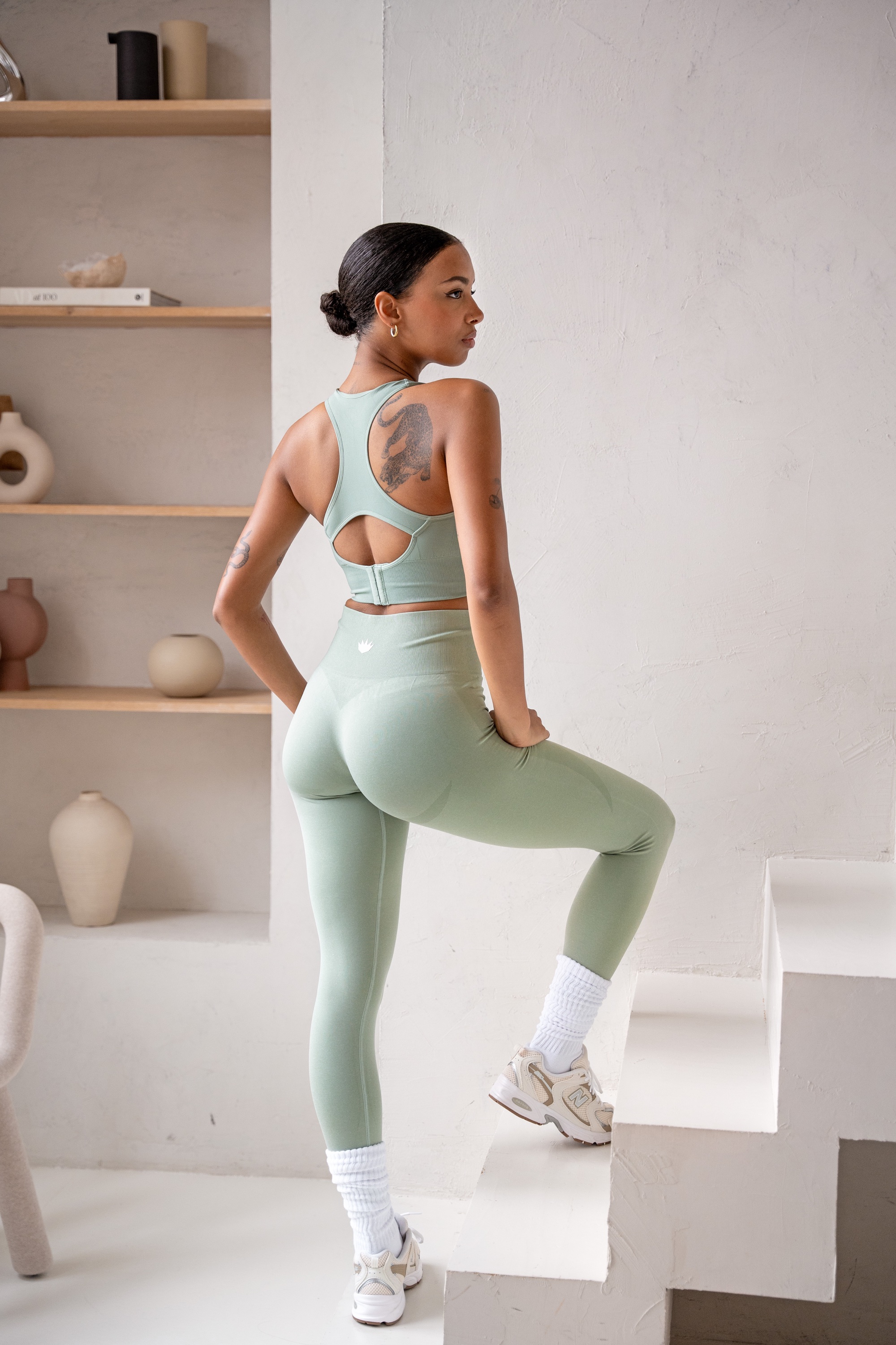highwaist sportleggings Blossom green